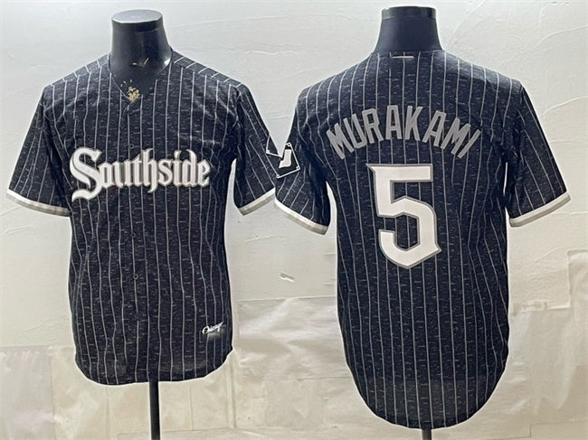 Chicago White Sox #5 Munetaka Murakami Black MIKSHPS 2021 City Connect Cool Base Stitched Jersey