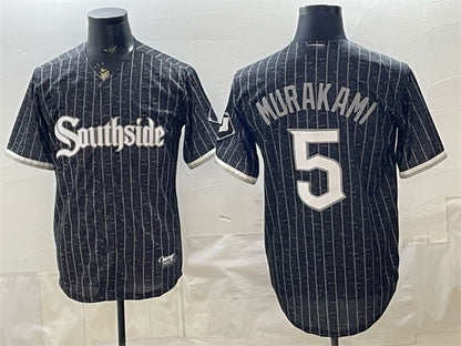 Chicago White Sox #5 Munetaka Murakami Black MIKSHPS 2021 City Connect Cool Base Stitched Jersey