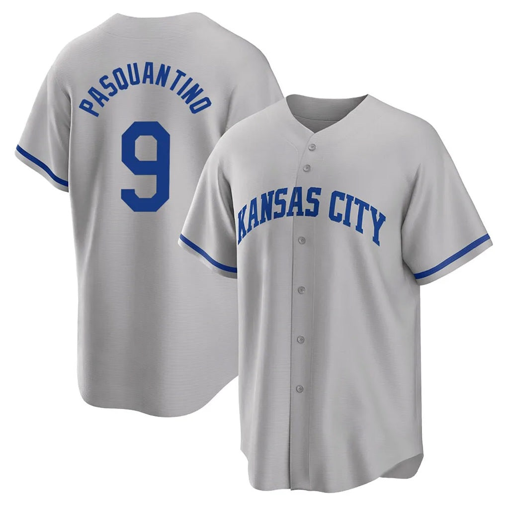 Kansas City Royals #9 Vinnie Pasquantino Player Gray MIKSHPS Game Home Stitched Jerseys