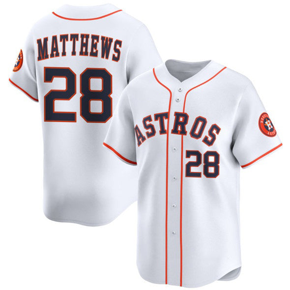 Houston Astros #28 Brice Matthews White MIKSHPS 2025 Home Limited Stitched Jersey