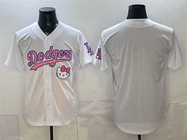 Los Angeles Dodgers Blank White MIKSHPS Hello Kitty Night Stitched Jersey