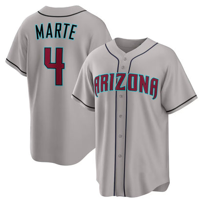 Arizona Diamondbacks #4 Ketel Marte Gray MIKSHPS Road Replica Jersey