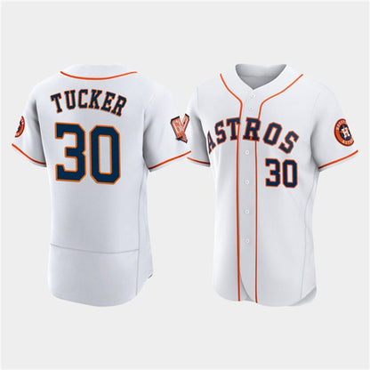 Houston Astros #30 Kyle Tucker White MIKSHPS 60th Anniversary Flex Base Stitched Jersey