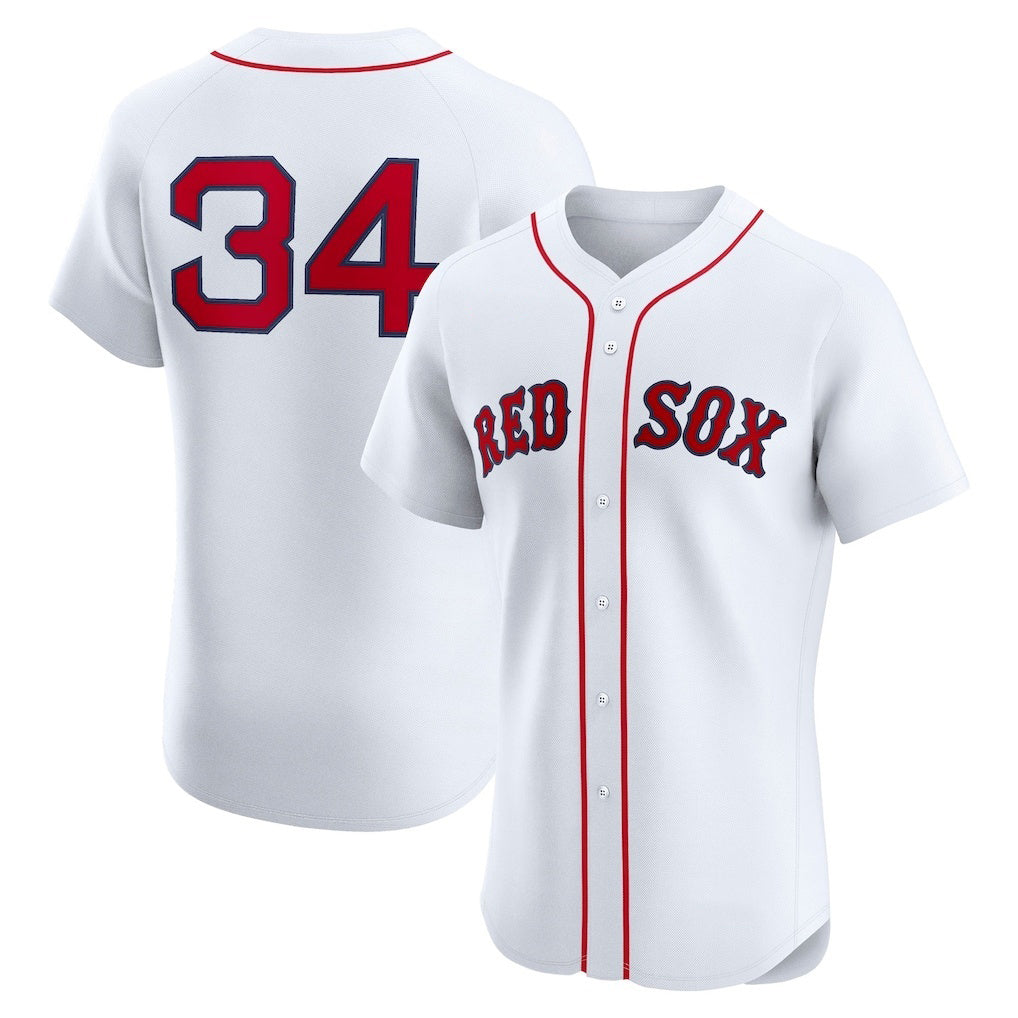 Boston Red Sox #34 David Ortiz White MIKSHPS Home Elite Jersey