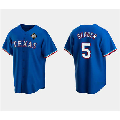 Texas Rangers #5 Corey Seager Royal MIKSHPS 2023 World Series Stitched Jersey
