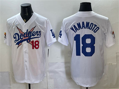 Los Angeles Dodgers x One Piece #18 Yoshinobu Yamamoto White MIKSHPS Vapor Premier Limited Stitched Jersey