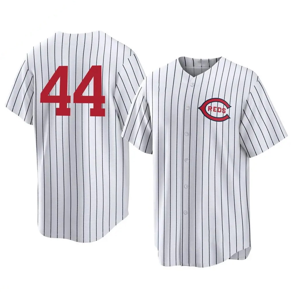 Cincinnati Reds #44 Elly De La Cruz Player White MIKSHPS Stripe Field of Dreams Game Home Stitched Jerseys