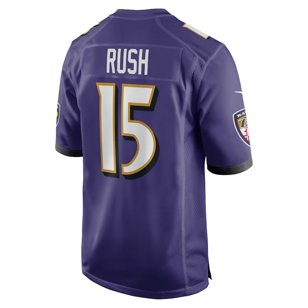 B.Ravens #15 Cooper Rush Purple MIKSHPS Team Game Jersey