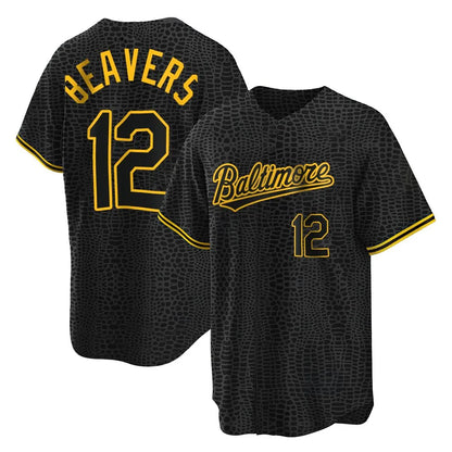 Baltimore Orioles #12 Dylan Beavers Player Black MIKSHPS Snake Skin City Home Game Stitched Jerseys