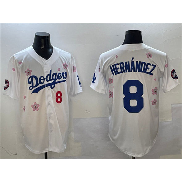 Los Angeles Dodgers #8 Enrique Hernandez White MIKSHPS 2025 Tokyo Series Limited Stitched Jersey