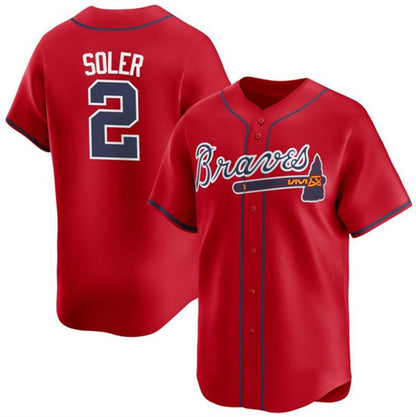 Atlanta Braves #2 Jorge Soler Red MIKSHPS 2024 Alternate Limited Stitched Jersey