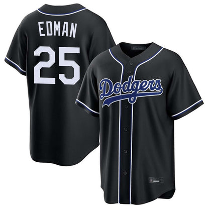Los Angeles Dodgers #25 Tommy Edman Player Black MIKSHPS Carbon Limited Home Stitched Jerseys