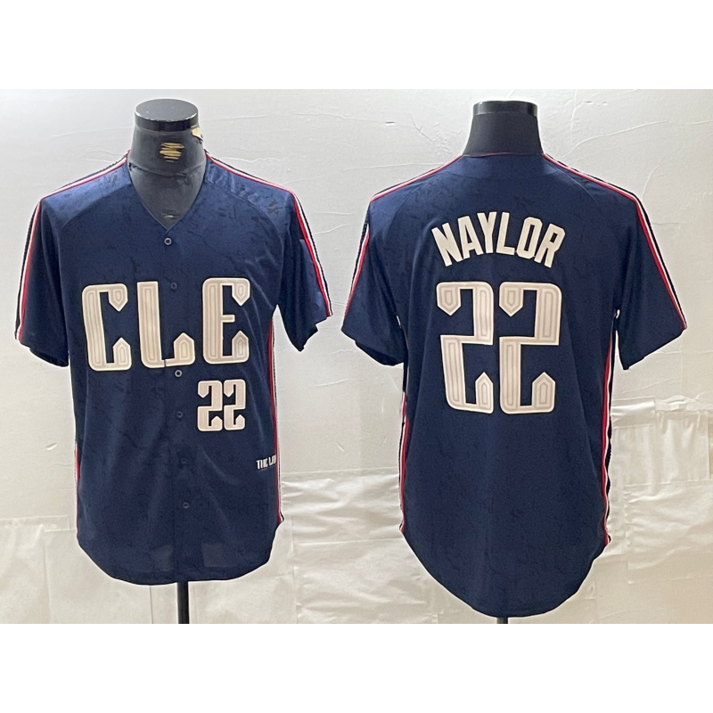 Cleveland Guardians #22 Josh Naylor Number Navy MIKSHPS 2024 City Connect Limited Stitched Jersey