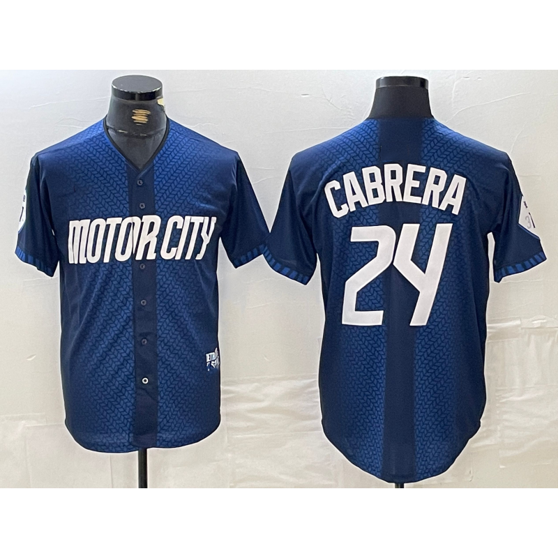 Detroit Tigers #24 Miguel Cabrera Navy MIKSHPS 2024 City Connect Cool Base Limited Stitched Jersey