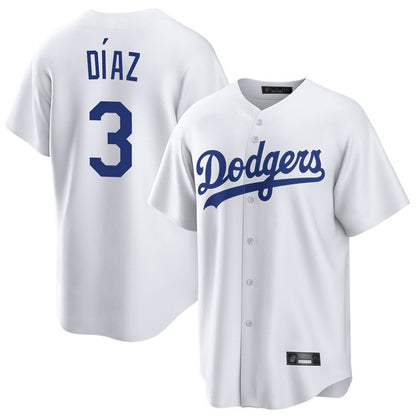 Los Angeles Dodgers #3 Edwin D¨ªaz Player White MIKSHPS Game Home Stitched Jerseys