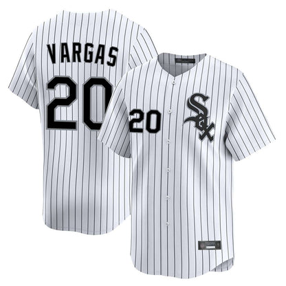 Chicago White Sox #20 Miguel Vargas Player White MIKSHPS Stripe Limited Home Stitched Jerseys