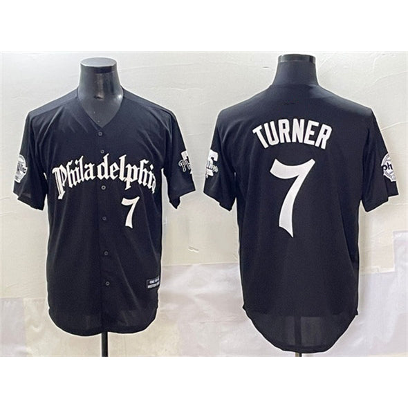 Philadelphia Phillies #7 Trea Turner Black MIKSHPS Gothic Vapor Limited Stitched Jersey