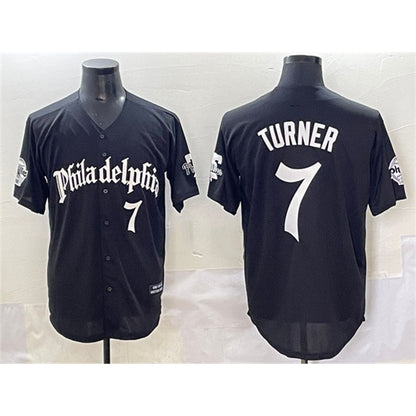 Philadelphia Phillies #7 Trea Turner Black MIKSHPS Gothic Vapor Limited Stitched Jersey