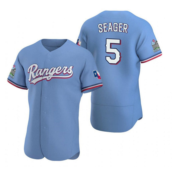 Texas Rangers #5 Corey Seager Light Blue MIKSHPS Flex Base Stitched Jersey