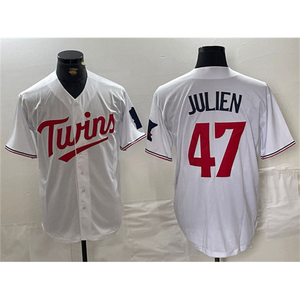 Minnesota Twins #47 Edouard Julien White MIKSHPS Cool Base Stitched Jerseys