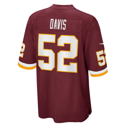 W.Football Team #52 Jamin Davis Burgundy MIKSHPS Game Jersey