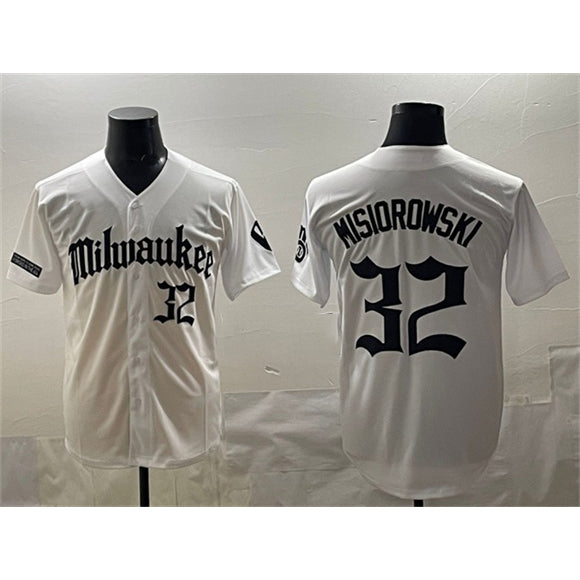 Milwaukee Brewers #32 Jacob Misiorowski White MIKSHPS 'Gothic 414 Shadows Edition' Vapor Premier Limited Stitched Jersey