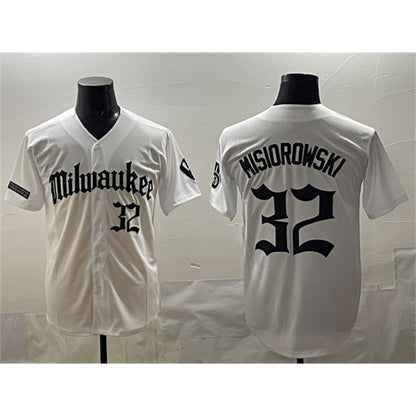 Milwaukee Brewers #32 Jacob Misiorowski White MIKSHPS 'Gothic 414 Shadows Edition' Vapor Premier Limited Stitched Jersey