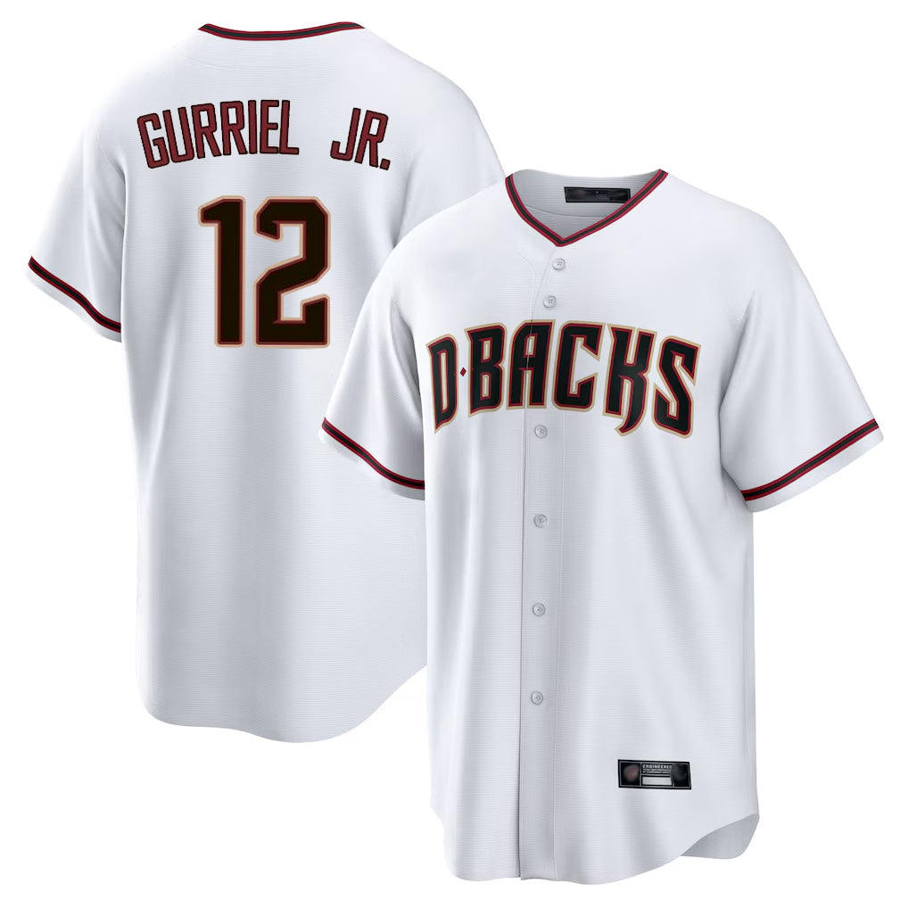 Arizona Diamondbacks #12 Lourdes Gurriel Jr Player White MIKSHPS Home Game Stitched Jerseys