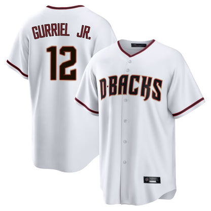 Arizona Diamondbacks #12 Lourdes Gurriel Jr Player White MIKSHPS Home Game Stitched Jerseys