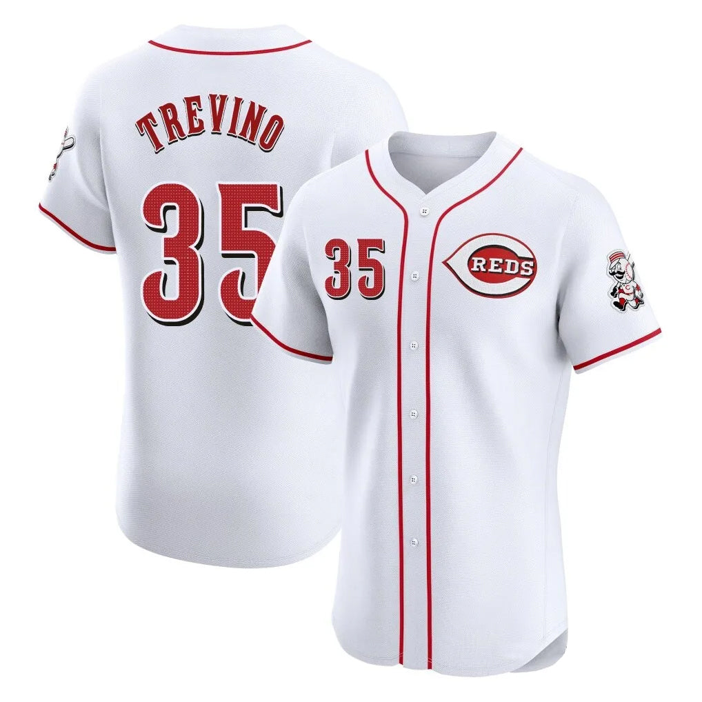 Cincinnati Reds #35 Jose Trevino Player White MIKSHPS Limited Elite Home Stitched Jerseys