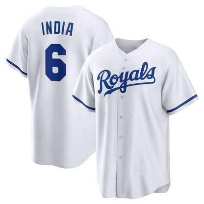 Kansas City Royals #6 Jonathan India White MIKSHPS Home Replica Player Jersey