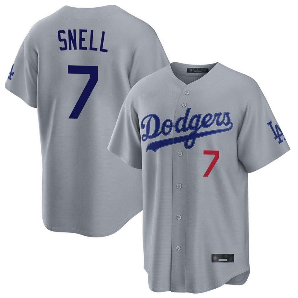 Los Angeles Dodgers #7 Blake Snell Player Gray MIKSHPS Game Home Stitched Jerseys