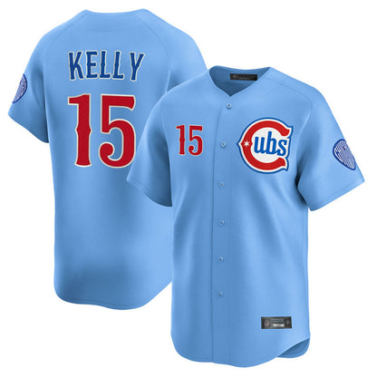 Chicago Cubs #15 Carson Kelly Player Light Blue MIKSHPS Limited Home Stitched Jerseys