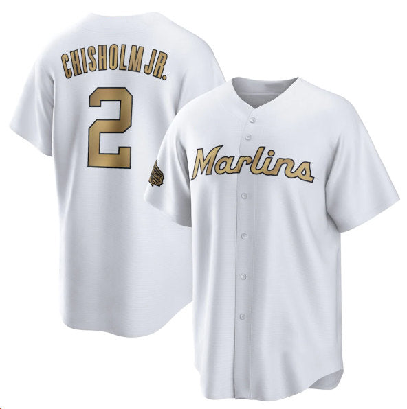 Miami Marlins #2 Jazz Chisholm Jr. White MIKSHPS 2022 All-Star Cool Base Stitched Jersey
