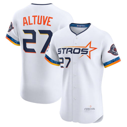 Houston Astros #27 Jose Altuve White MIKSHPS 2025 City Connect Elite Player Jersey