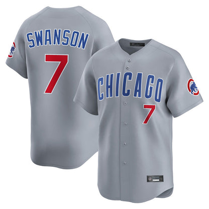 Chicago Cubs #7 Dansby Swanson Player Gray MIKSHPS Road Limited Home Stitched Jerseys