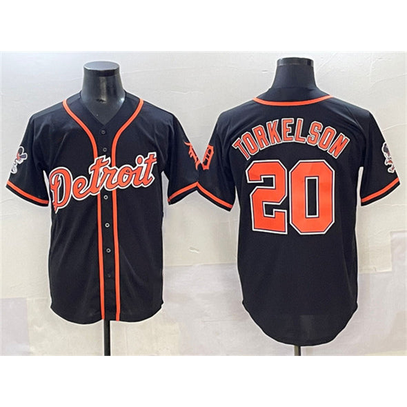 Detroit Tigers #20 Spencer Torkelson Black MIKSHPS With Patch Cool Base Stitched Jersey
