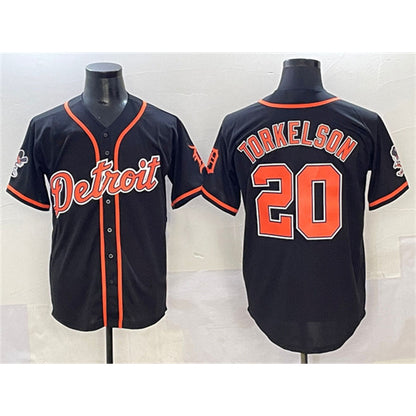 Detroit Tigers #20 Spencer Torkelson Black MIKSHPS With Patch Cool Base Stitched Jersey