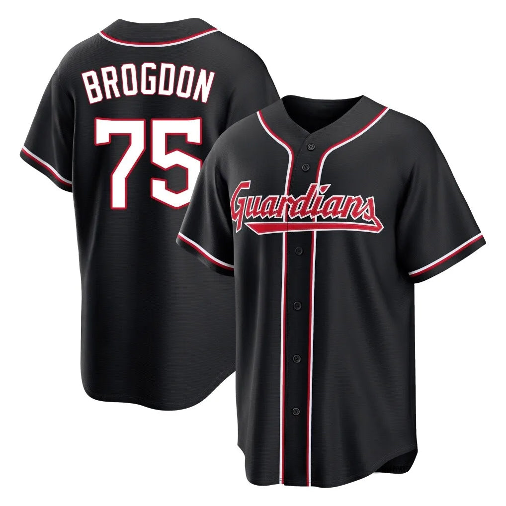 Cleveland Guardians #75 Connor Brogdon Player Black MIKSHPS Fashion Out Home Game Stitched Jerseys