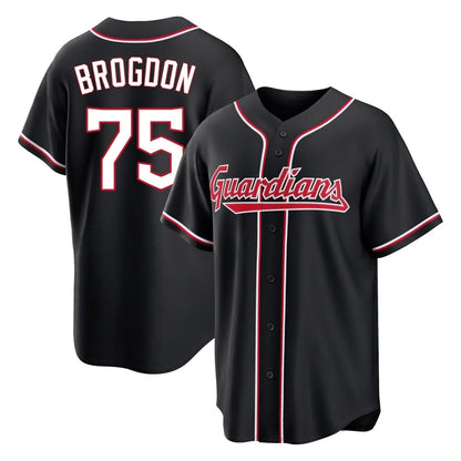 Cleveland Guardians #75 Connor Brogdon Player Black MIKSHPS Fashion Out Home Game Stitched Jerseys