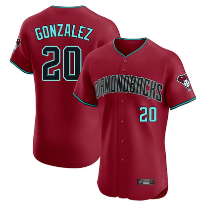 Arizona Diamondbacks #20 Luis Gonzalez Player Red MIKSHPS Limited Elite Home Game Stitched Jerseys