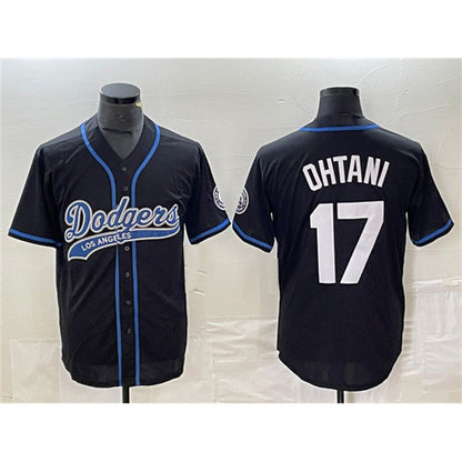 Los Angeles Dodgers #17 Shohei Ohtani Black MIKSHPS Cool Base With Patch Stitched Jersey 2