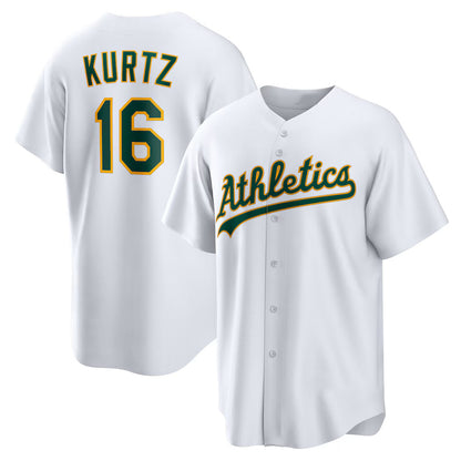 Oakland Athletics #16 Nick Kurtz White MIKSHPS Home Replica Player Jersey