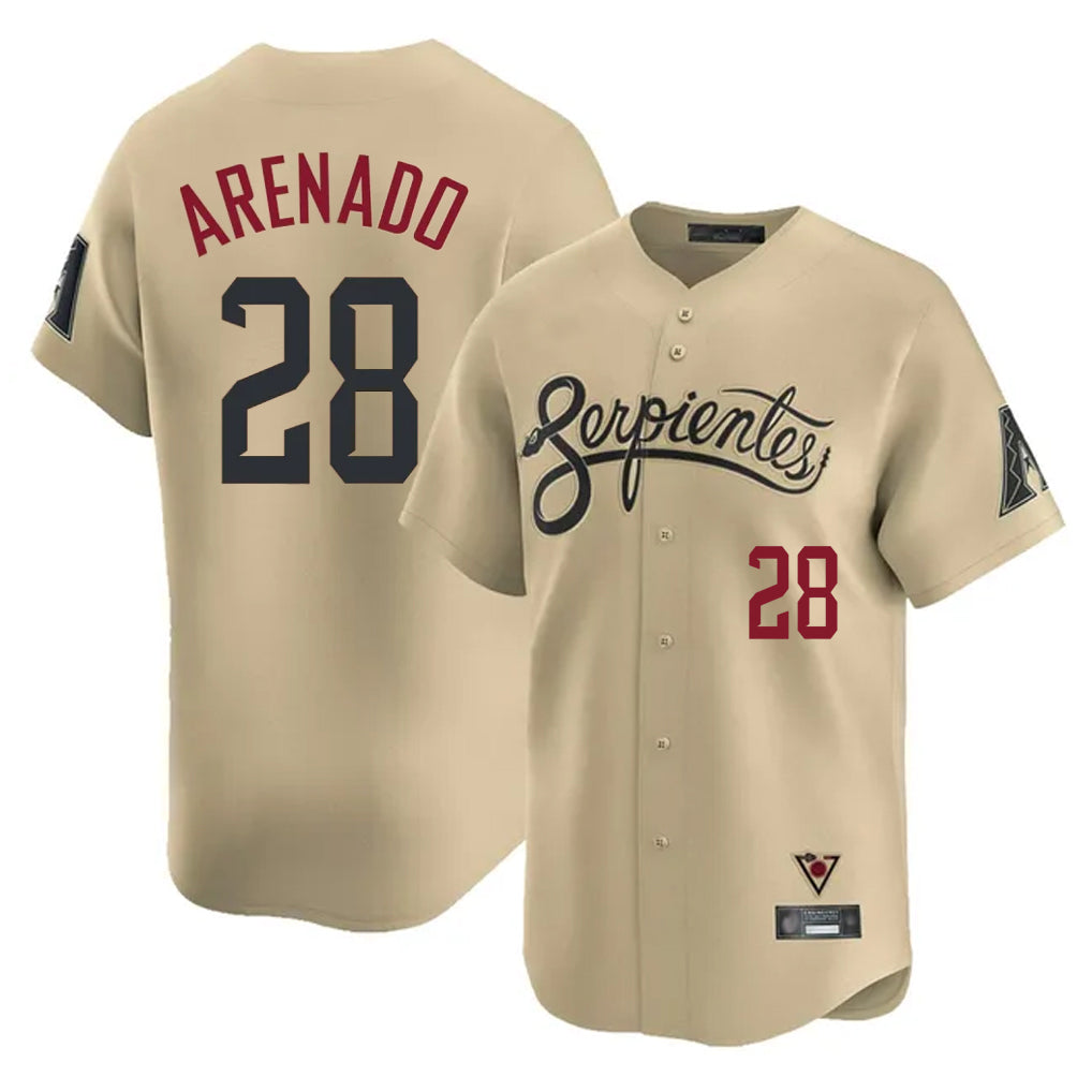 Arizona Diamondbacks #28 Nolan Arenado Player Tan MIKSHPS City Connect Limited Home Game Stitched Jerseys