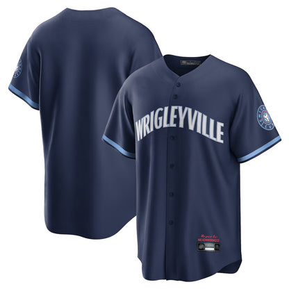 Chicago Cubs Navy MIKSHPS City Connect Home Game Blank Player Stitched Jerseys