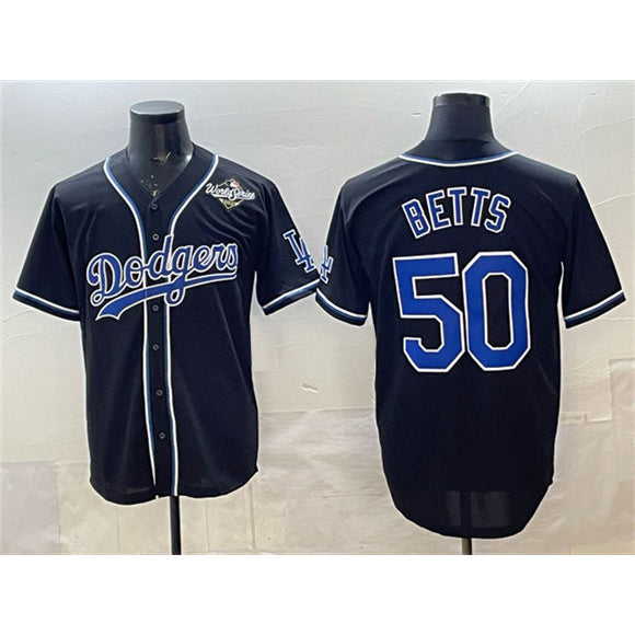 Los Angeles Dodgers #50 Mookie Betts Black MIKSHPS Fashion 2025 World Series Cool Base Stitched Jersey