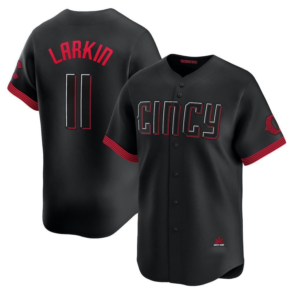 Cincinnati Reds #11 Barry Larkin Black MIKSHPS City Connect Limited Player Jersey