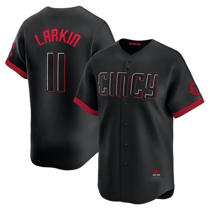 Cincinnati Reds #11 Barry Larkin Black MIKSHPS City Connect Limited Player Jersey