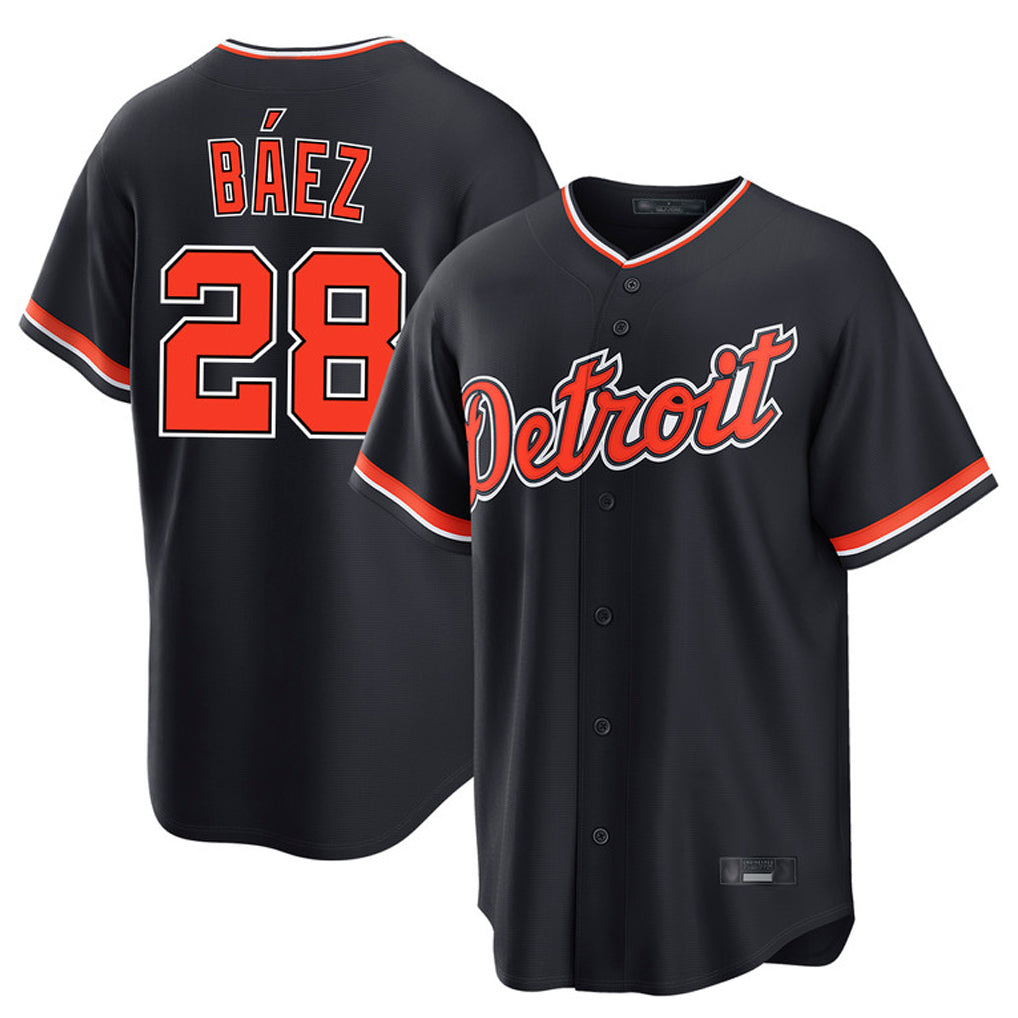 Detroit Tigers #28 Javier Baez Player Navy MIKSHPS Home Game Stitched Jerseys