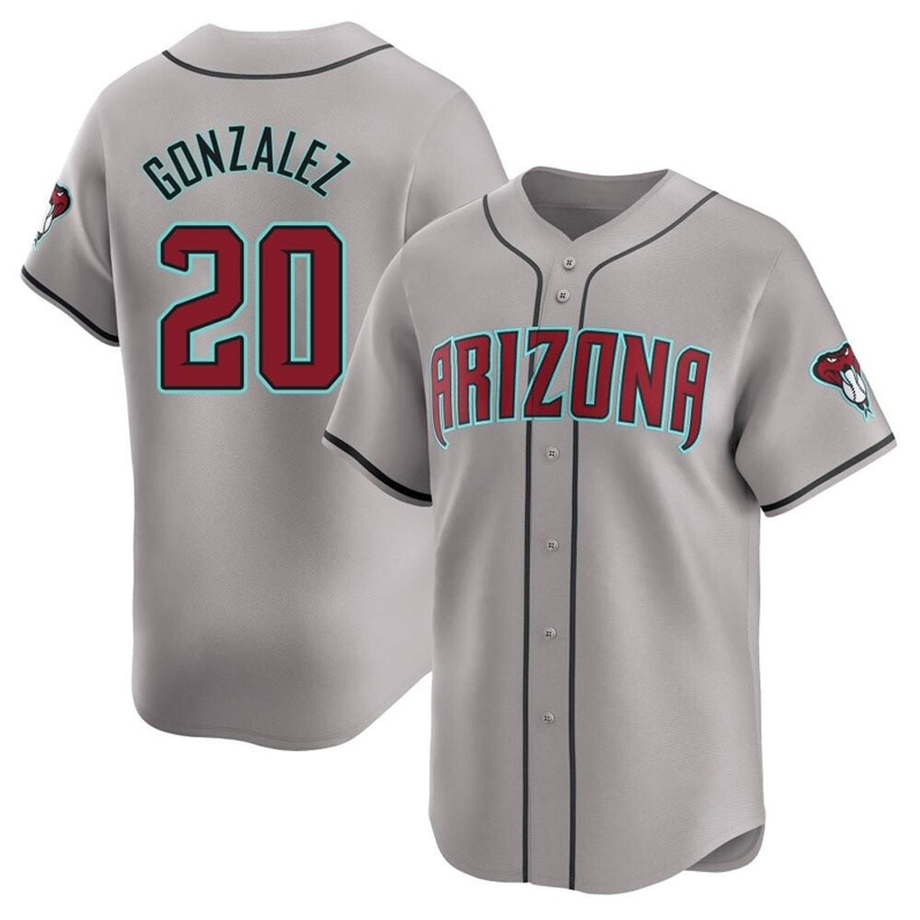 Arizona Diamondbacks #20 Luis Gonzalez Player Gray MIKSHPS Road Limited Home Game Stitched Jerseys